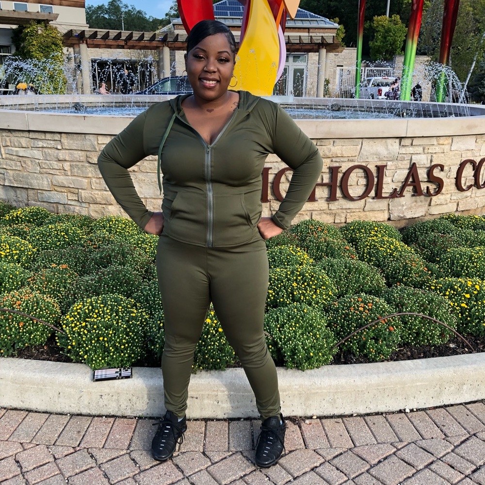 Olive green tracksuit